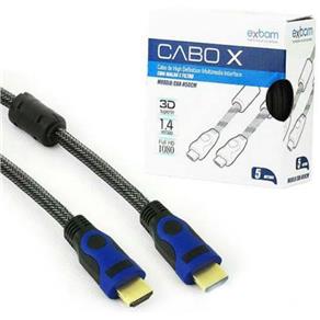 Cabo X HDMI 15 Metros Vesão 1.4 com Malha e Filtro OD 7.3 FULL HD 1080 Blindado CBX-H150CM - Exbom