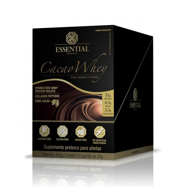 Cacao Whey com 15 Sachês - Essential Nutrition