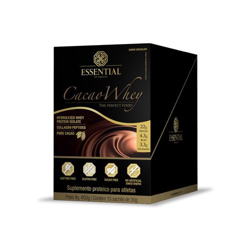 Cacao Whey (cx C/ 15 Sachês) – Essential Nutritio