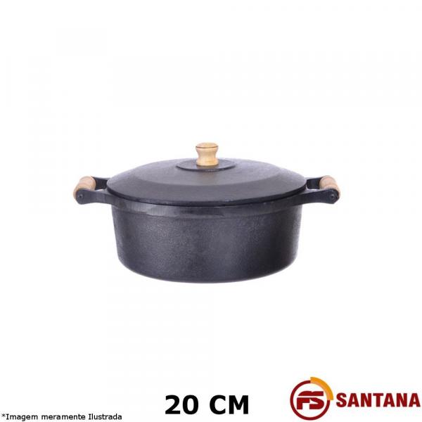 Caçarola Ferro C/ Tampa 20 Cm - Fundição Santana - Fundicão Santana