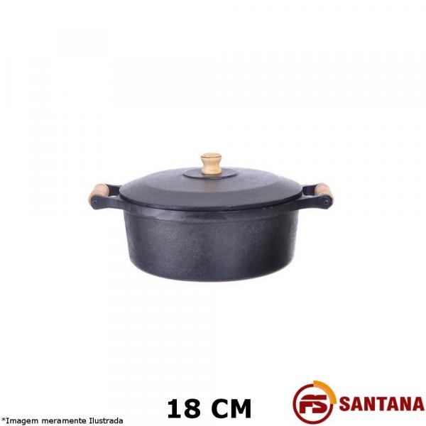 Caçarola Ferro C/ Tampa 18 Cm - Fundição Santana - Fundicão Santana