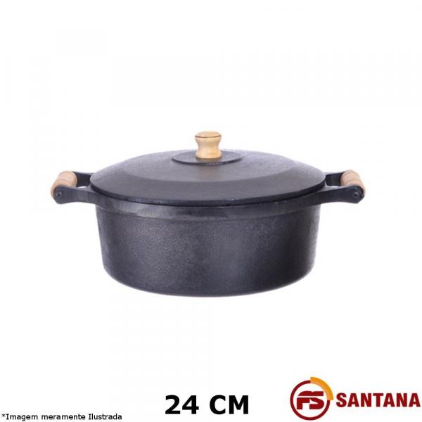 Caçarola Ferro C/ Tampa 24 Cm - Fundição Santana - Fundicão Santana