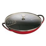 Cacarola Wok Com Tampa Vidro 37 Cm Cereja Staub