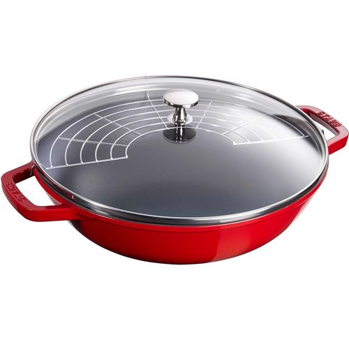 Caçarola Wok com Tampa Vidro 37Cm Cereja - Staub - 405098980