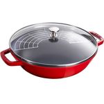 Caçarola Wok com Tampa Vidro 37cm Cereja - Staub - 405098980