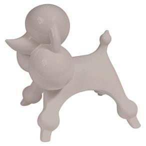Cachorro Decorativo BTC de Resina 24,3x8,5x21,6 Cm – Branco