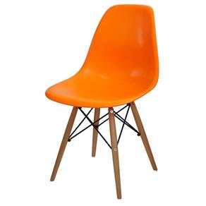Cadeira 1102b Polipropileno Pés em Madeira Ór Design - Laranja