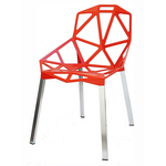 Cadeira 1126 Alumínio	 Vermelha Ór Design