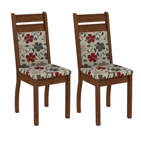 Cadeira 4237X 2 Peças Rustic/Floral Hibiscos - Madesa