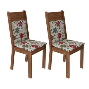 Cadeira 4280X 2 Peças Rustic/Floral Hibiscos - Madesa