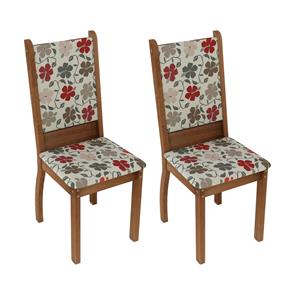 Cadeira 4238X 2 Peças Rustic/Floral Hibiscos - Madesa