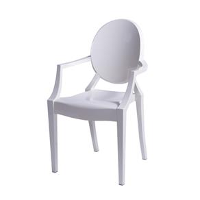 Cadeira Acrílica com Braço OR Design Branco - Branco