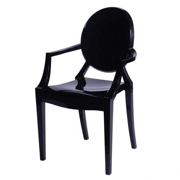 Cadeira Acrílica com Braço OR Design Preto