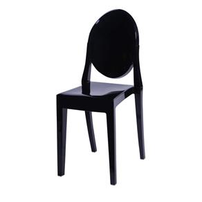 Cadeira Acrílica Sem Braço OR Design Preto - Preto