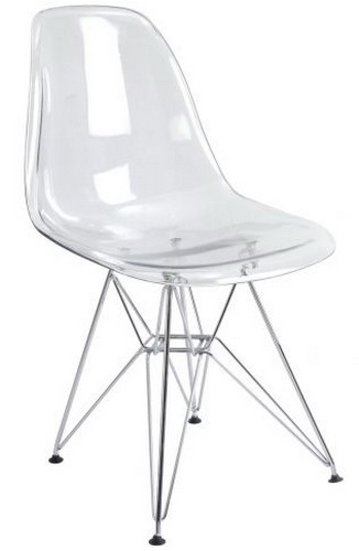 Cadeira Acrílico Umix-231 Base Cromada Transparente - Universal Mix
