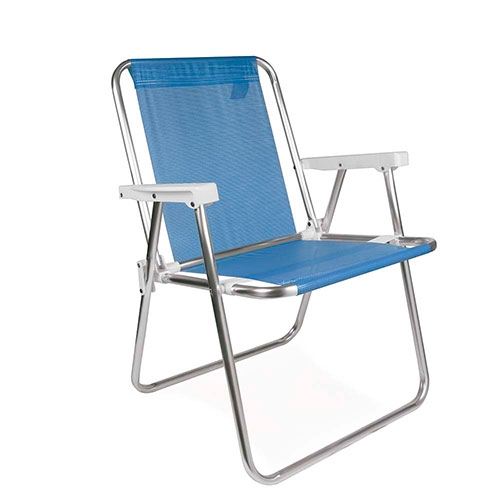 Cadeira Alta Aluminio Tela Sannet Azul - Mor