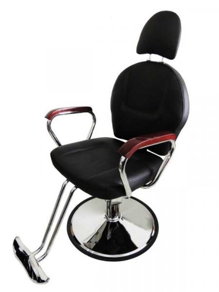 Cadeira Barbearia Hidráulica Reclinável Pu Preta PEL-036A Pelegrin