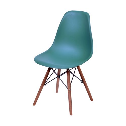 Cadeira Base Madeira Eames OR Design Azul Petróleo