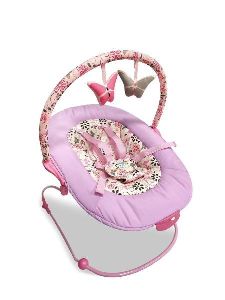 Cadeira Bebê Descanso Musical Vibratória Poly - Rosa - Baby Style