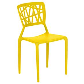 Cadeira By Haus Empilhável com Assento Vazado em Polipropileno - Amarelo