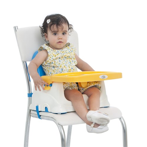 Cadeira Cadeirinha Alimentação Bebê Portátil Baby Style Azul