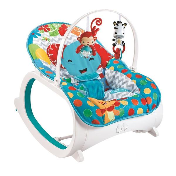 Cadeira Cadeirinha de Descanso Safari Infantil Musical com Móbiles - Azul - Xalingo