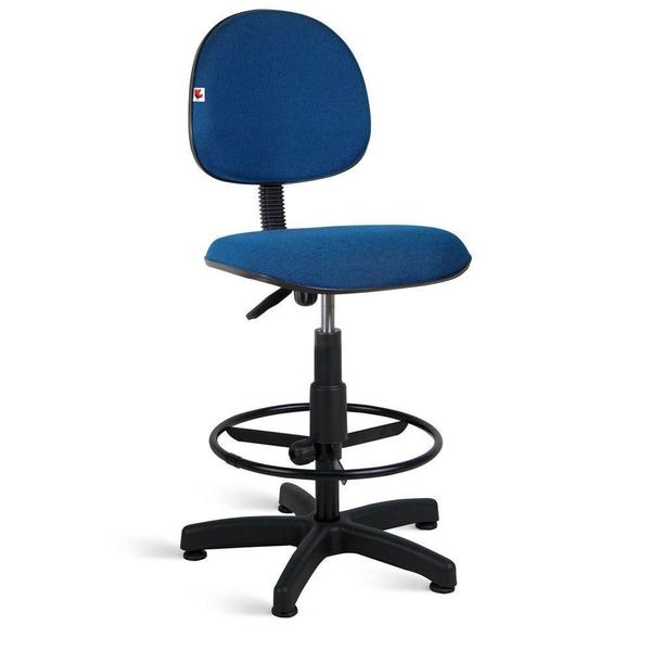 Cadeira Caixa Executiva Tecido Azul com Preto - Shop Cadeiras
