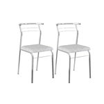 Cadeira Carraro 1708 Aço Cromada (2 Unidades) Crom/Branco