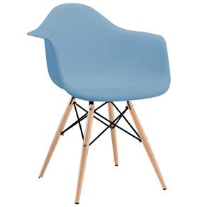 Cadeira Charles Eames com Braço Azul - Amarelo Claro
