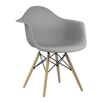Cadeira Charles Eames Com Braço Cinza