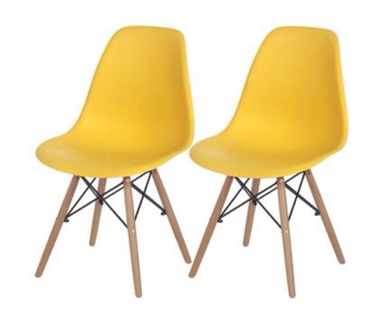 Cadeira Charles Eames Eiffel Amarela - Eames Wood