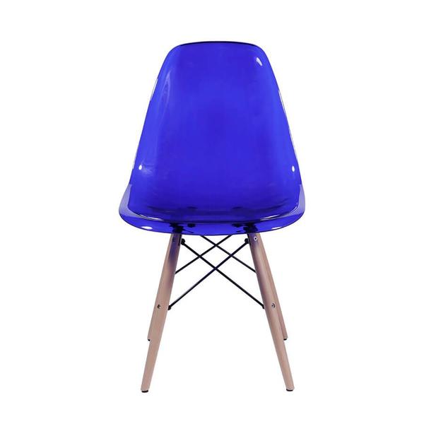 Cadeira Charles Eames Eiffel Base Madeira - Azul - Tommy Design