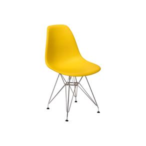Cadeira Charles Eames Eiffel Base-Metal Amarela