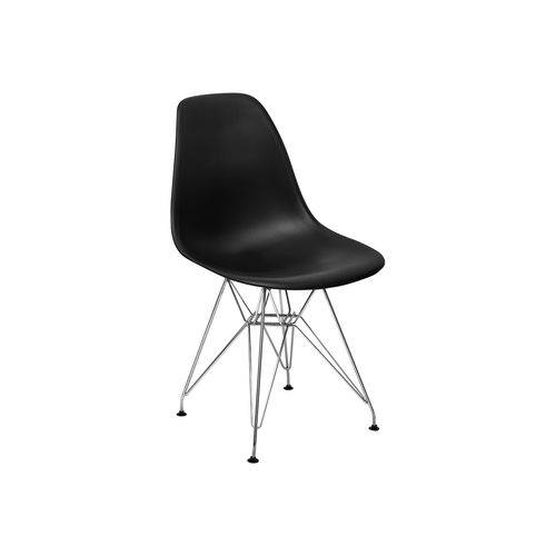 Cadeira Charles Eames Eiffel Base Metal - Preta