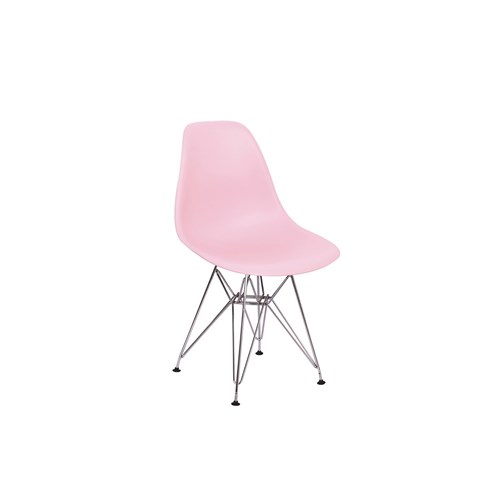 Cadeira Charles Eames Eiffel Base Metal - Rosa