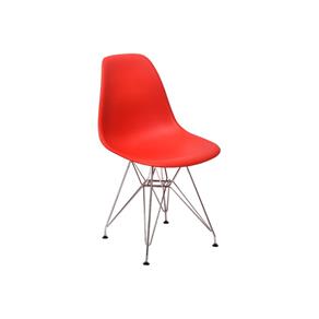 Cadeira Charles Eames Eiffel Base-Metal Vermelha
