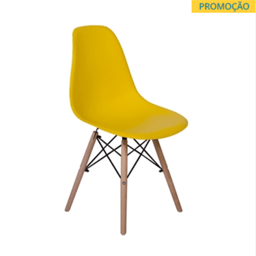 Cadeira Charles Eames Eiffel Dkr Wood - Design (Amarelo)