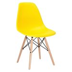 Cadeira Charles Eames Eiffel DSW - Amarelo - Madeira Clara