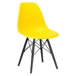 Cadeira Charles Eames Eiffel DSW - Amarelo - Madeira Preta