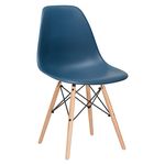 Cadeira Charles Eames Eiffel DSW - Azul Petróleo - Madeira Clara
