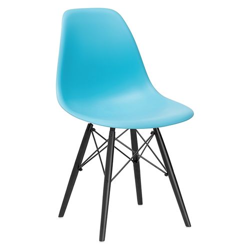 Cadeira Charles Eames Eiffel DSW - Azul Tiffany - Madeira Preta