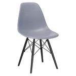 Cadeira Charles Eames Eiffel DSW - Cinza Escuro - Madeira Preta