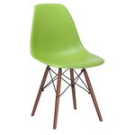 Cadeira Charles Eames Eiffel DSW - Verde Claro - Madeira Escura