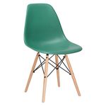 Cadeira Charles Eames Eiffel DSW - Verde Escuro - Madeira Clara