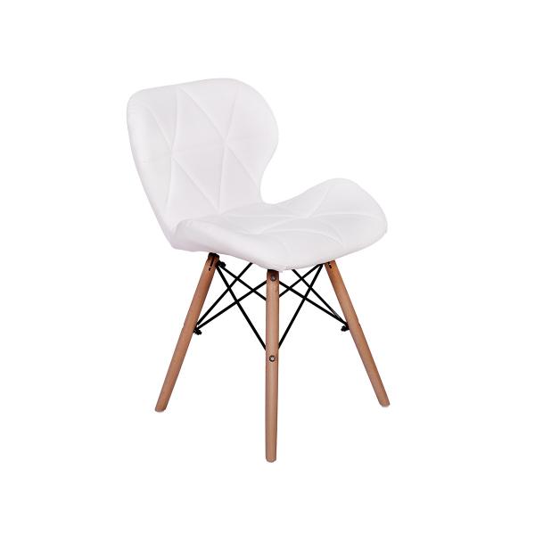 Tudo sobre 'Cadeira Charles Eames Eiffel Slim Wood Estofada - Branca - Magazine Decor'