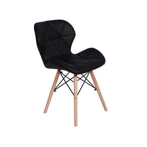 Tudo sobre 'Cadeira Charles Eames Eiffel Slim Wood Estofada - Preta'