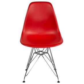 Cadeira Charles Eames Eiffel Vermelha - Base Metal - Vermelho