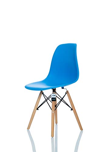 Cadeira Charles Eames Eiffel - Wood - Design - Azul - Dsw