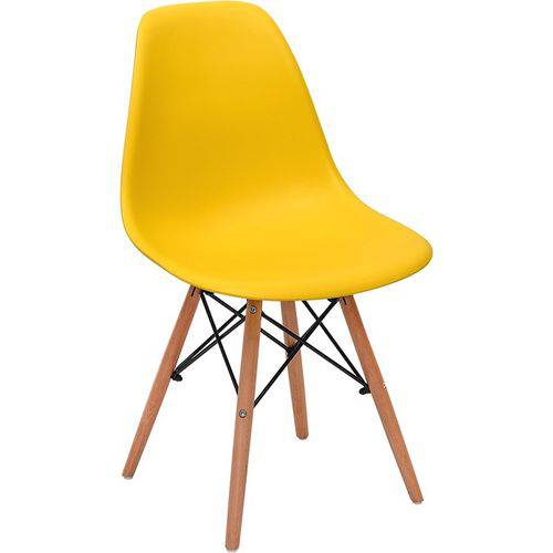Cadeira Charles Eames Wood Base Madeira - Design - Pp-638 - Inovartte - Cor Amarela