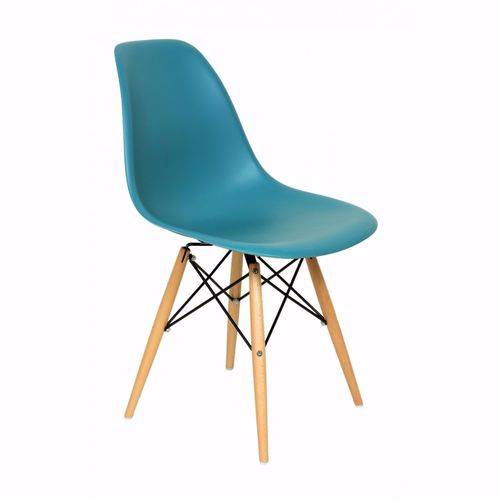 Cadeira Charles Eames Wood Base Madeira - Design - Pp-638 - Inovartte - Cor Turquesa